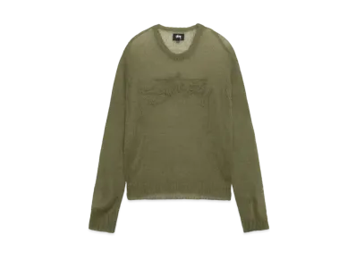 Stussy Loose Knit Logo Sweater "Olive"