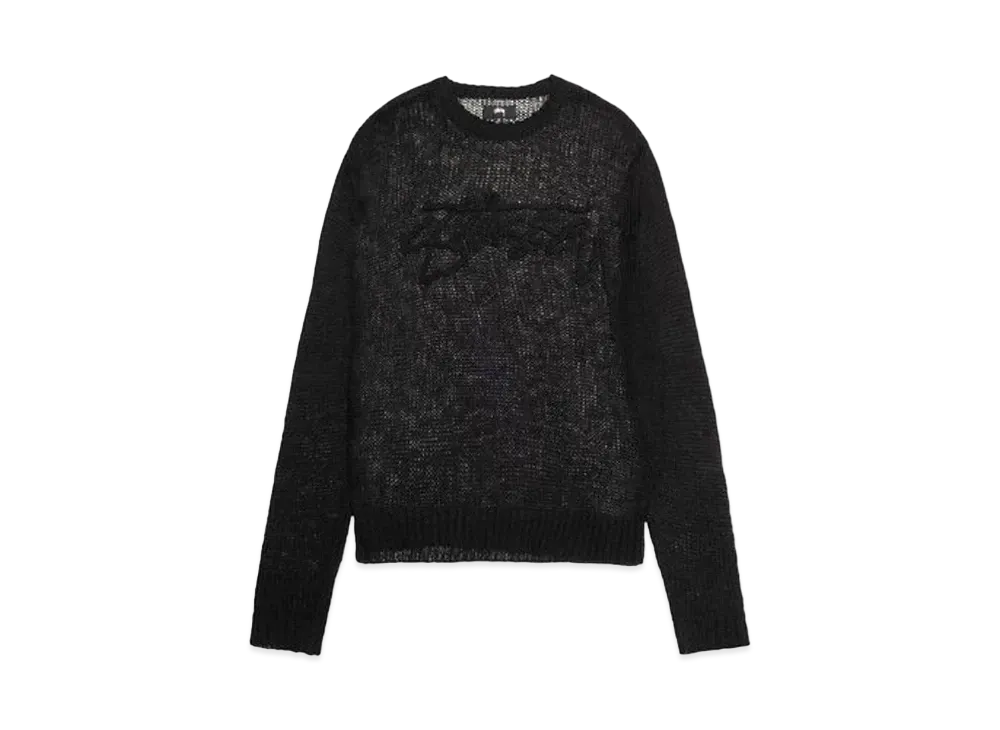 Stussy Loose Knit Logo Sweater "Black"