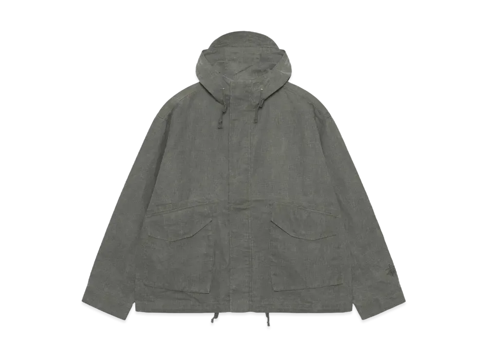 Stussy Short Parka Waxed Linen "Olive"