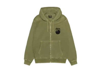 Stussy 8 Ball Zip Hoodie Pigment Dyed "Olive"