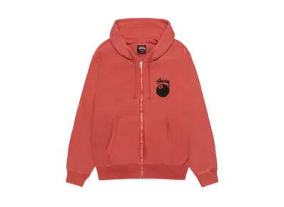 Stussy 8 Ball Zip Hoodie Pigment Dyed "Guava"