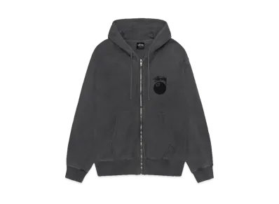 Stussy 8 Ball Zip Hoodie Pigment Dyed "Black"