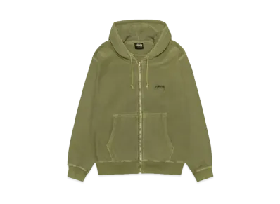 Stussy Smooth Stock Zip Hoodie Pigment Dyed "Olive"
