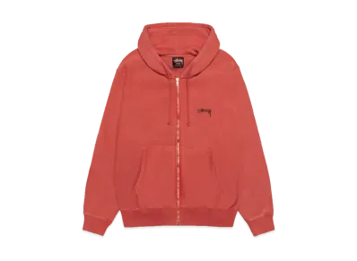 Stussy Smooth Stock Zip Hoodie Pigment Dyed "Guava"