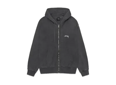 Stussy Smooth Stock Zip Hoodie Pigment Dyed "Black"