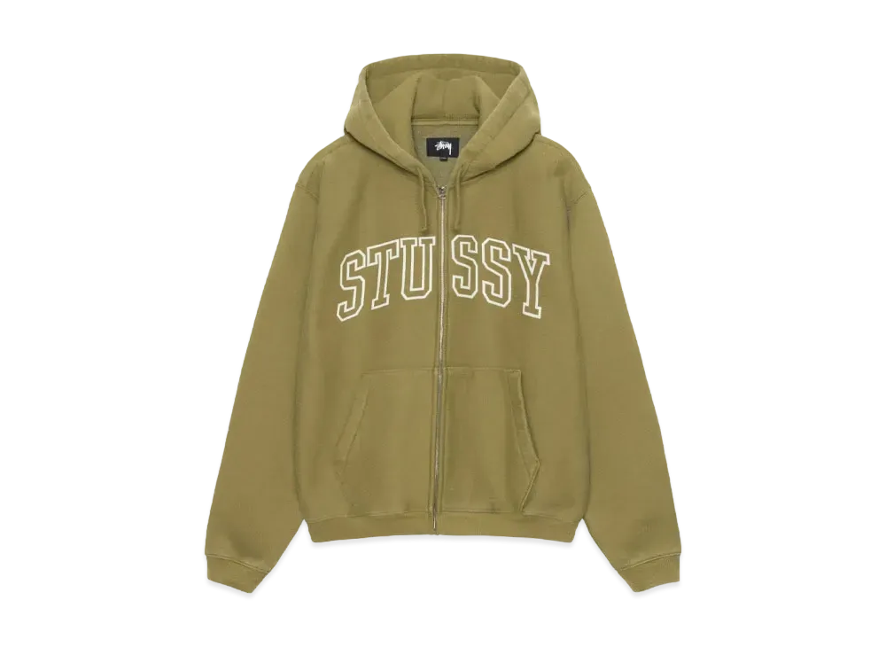 Stussy Outline Zip Hoodie "Olive"