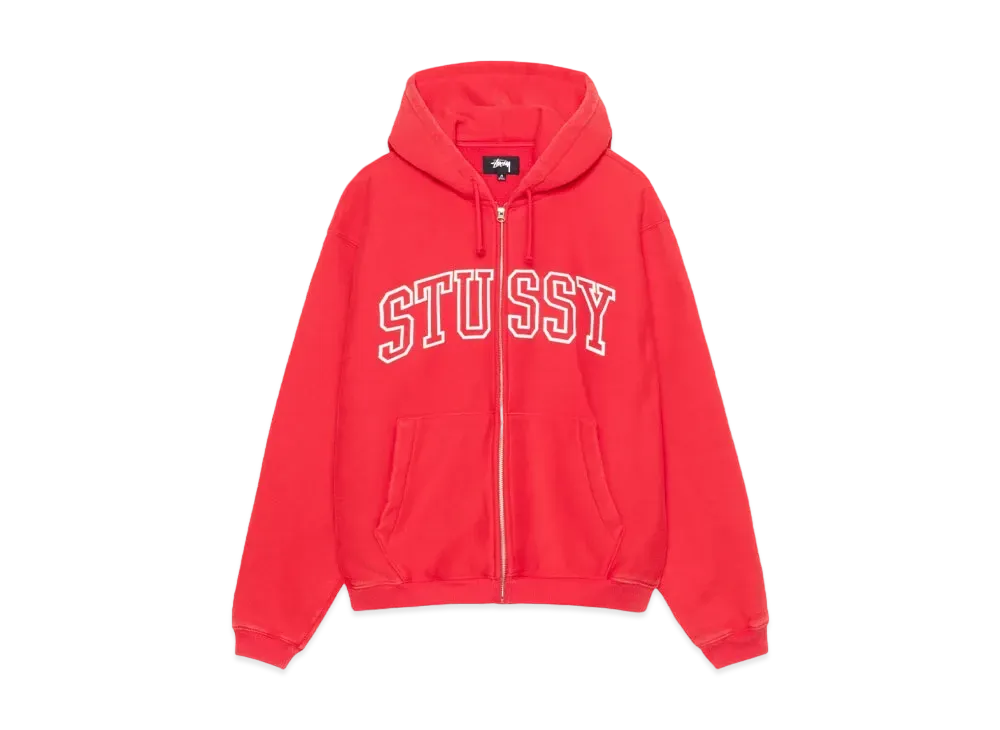 Stussy Outline Zip Hoodie "Red"