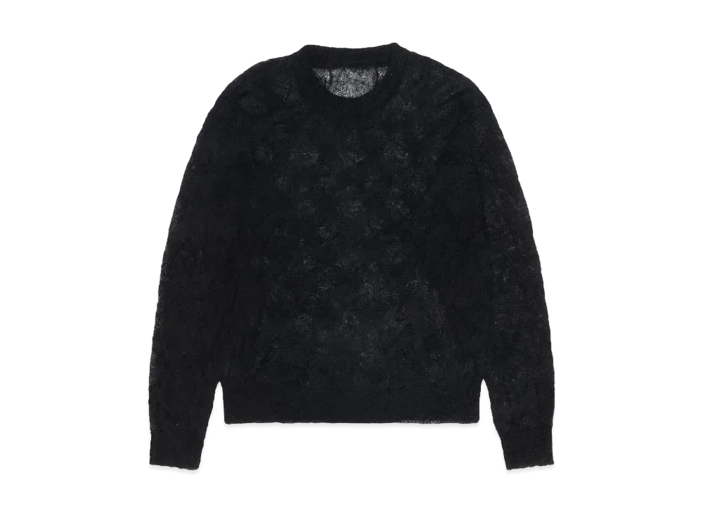 Stussy Loose Knit Cross Cable Sweater "Black"