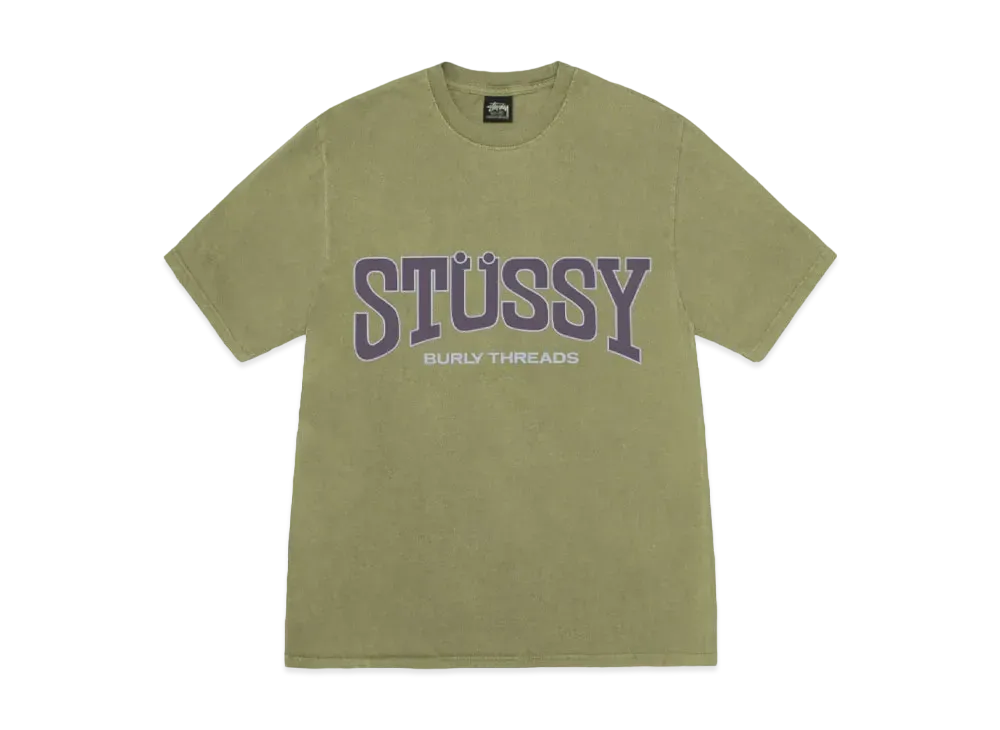 Stussy Burly Threads Tee Pigment Dyed "Olive"