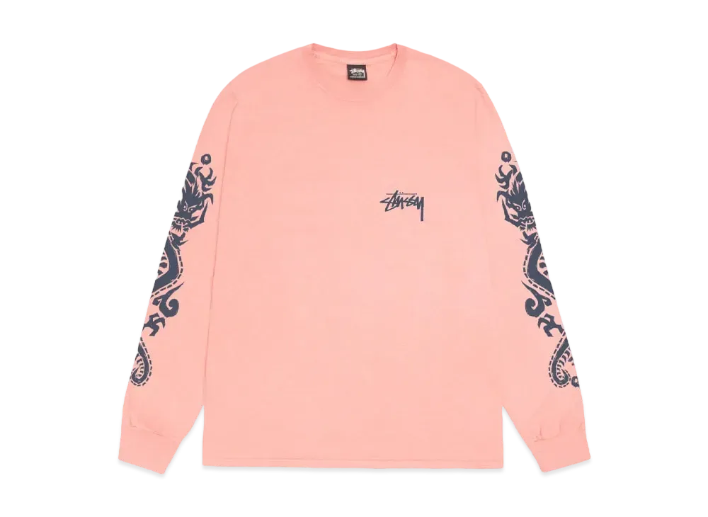 Stussy Dragons LS Tee Pigment Dyed "Coral"