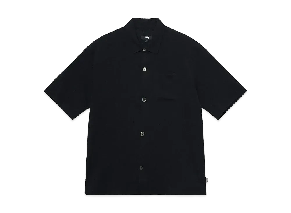 Stussy Boxy Flat Hem Shirt Crinkled "Black"