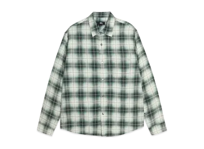 Stussy Matthew Shirt LG Printed Plaid "Green"