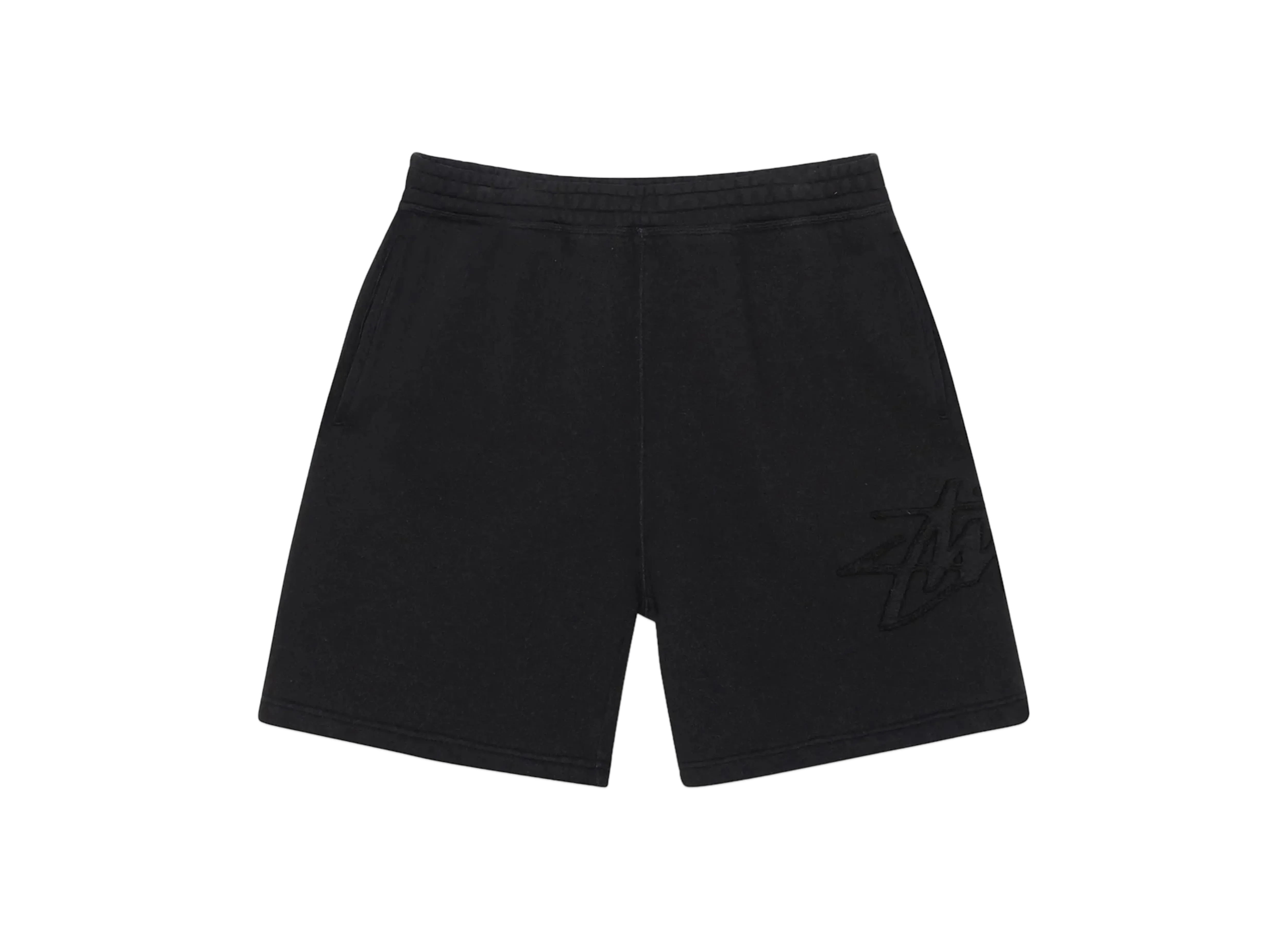 Stussy Fleece Short Tonal Applique "Black"