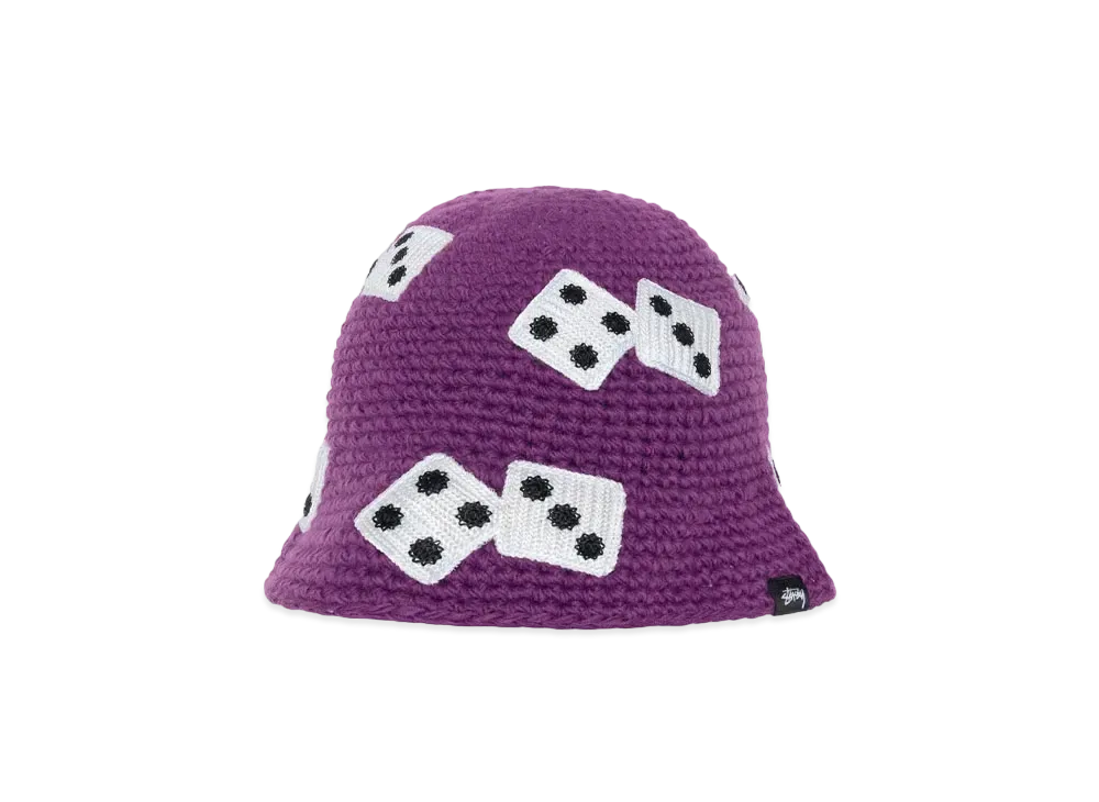 Stussy Bucket Hat Dice Knit "Purple"