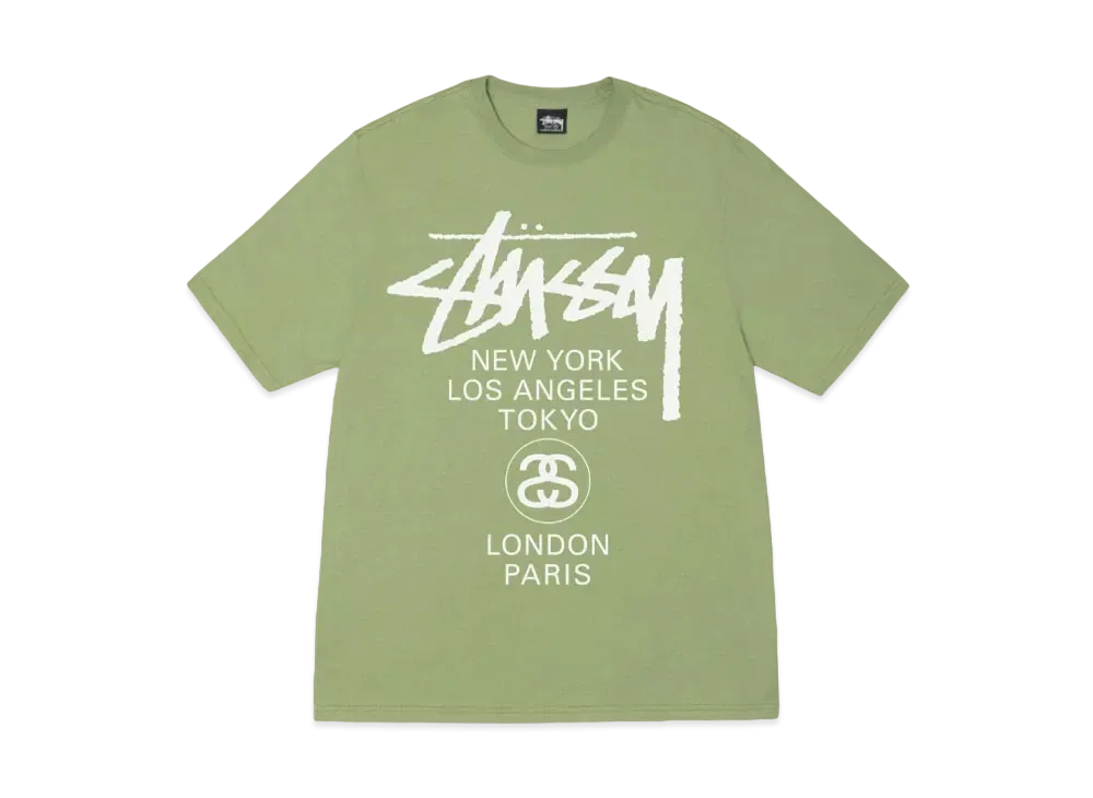 Stussy World Tour T-Shirt 2023 "Moss"