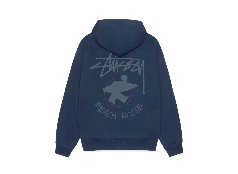 Stussy Beach Roots Zip Hoodie "Navy"