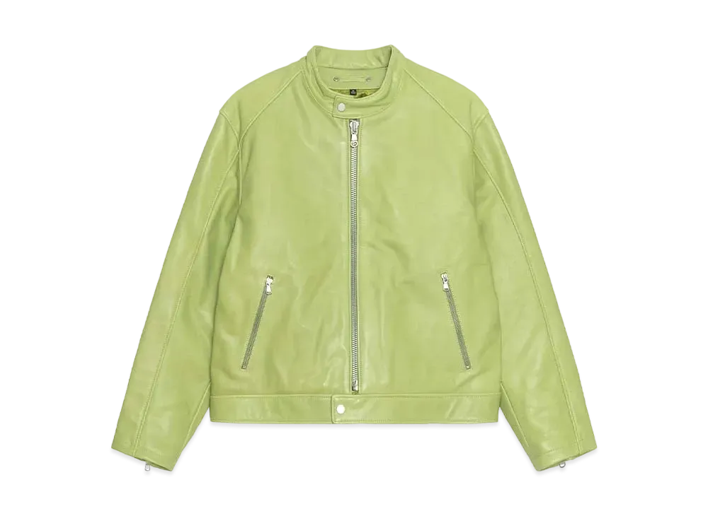 Stussy Cafe Racer Jacket Leather "Lime" (FA24)