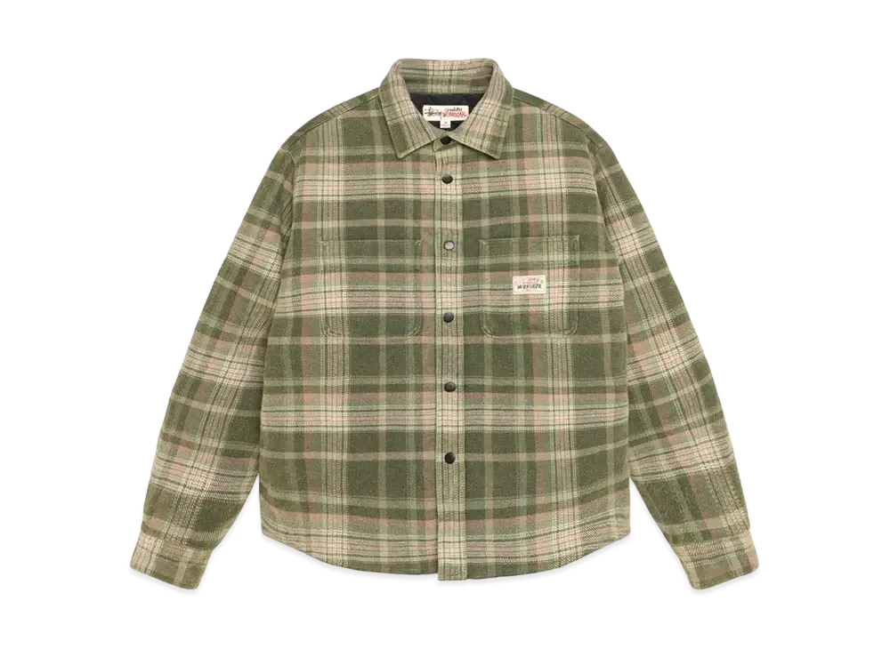 Stussy Heavy Washed Plaid Shirt "Green" (FA24)