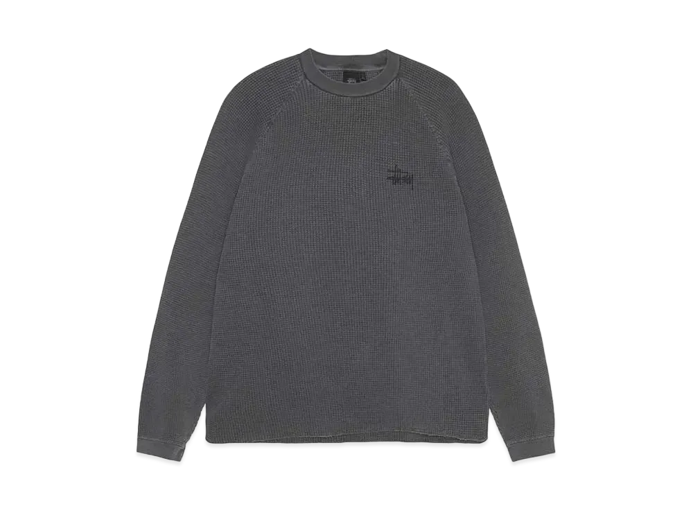 Stussy Raglan Thermal Basic Stock "Washed Black" (FA24)