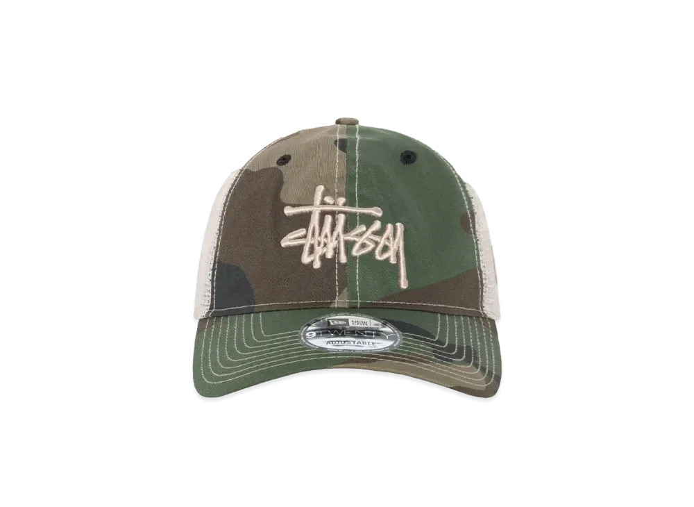Stussy New Era 9Twenty Basic Trucker "Woodland Camo"