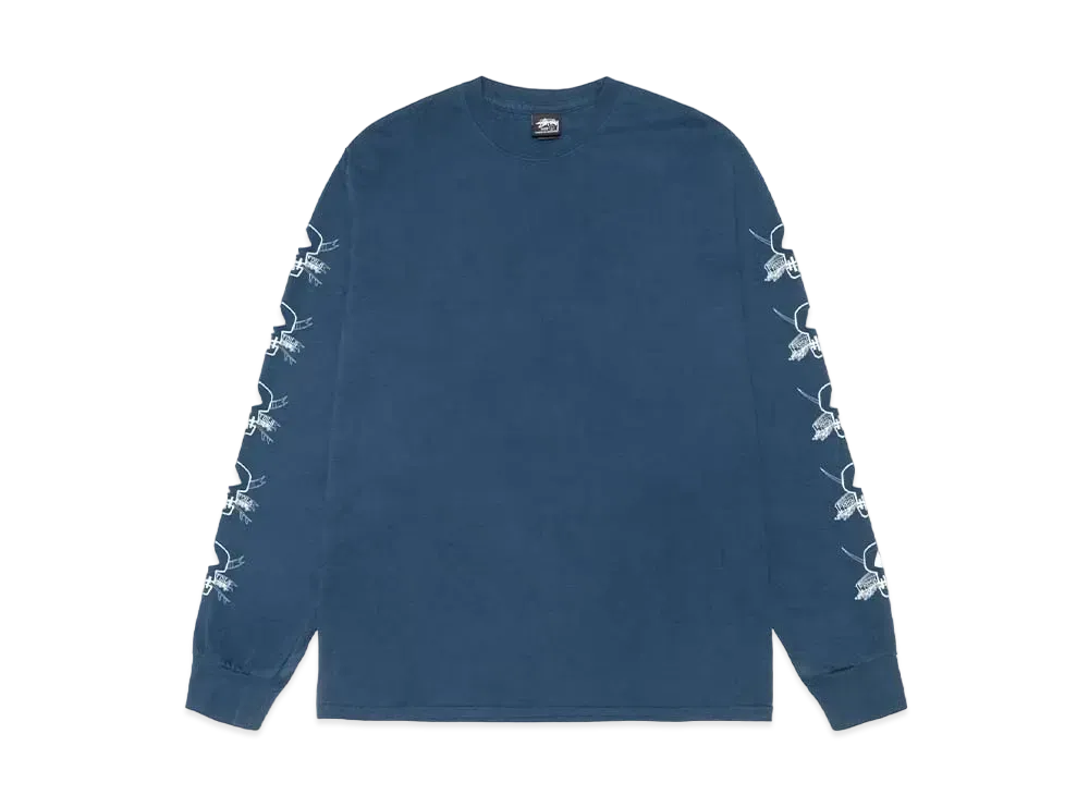Stussy Foils Pigment Dyed LS Tee "Navy" (FA24)