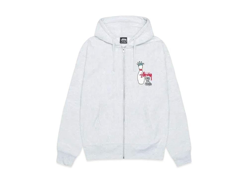 Stussy Kingpin Zip Hoodie "Ash Heather" (FA24)