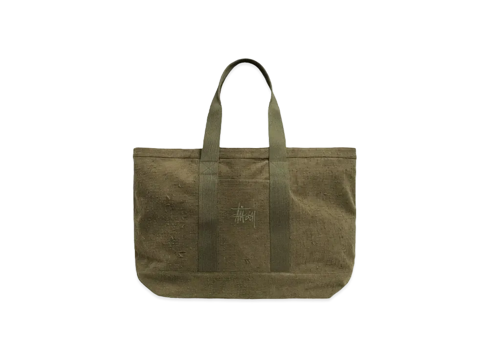 Stussy Needle Punch XL Tote Bag "Olive" (FA24)