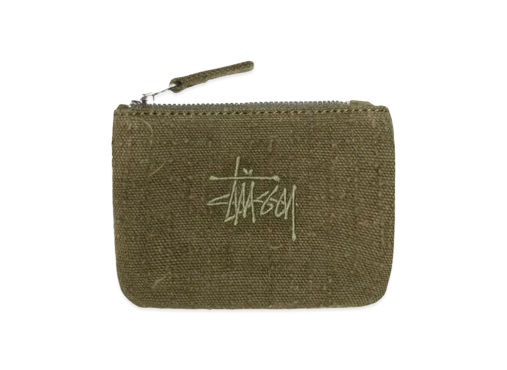 Stussy Needle Punch Coin Pouch "Olive" (FA24)