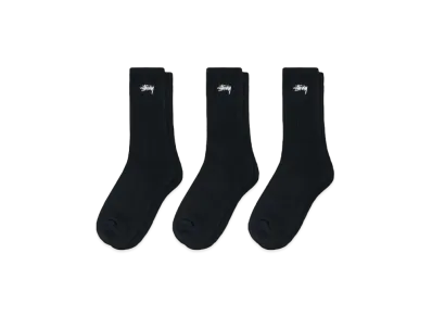 Stussy Stock Crew Sock- 3Pack "Black" (FA24)