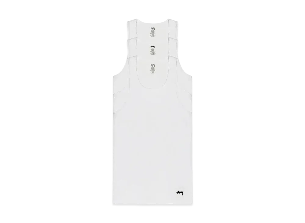 Stussy Tank Undershirt 3 Pack "White" (FA24)