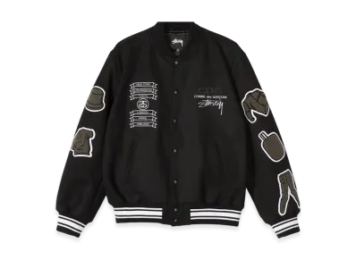Stussy x CDG Varsity Jacket "Black"