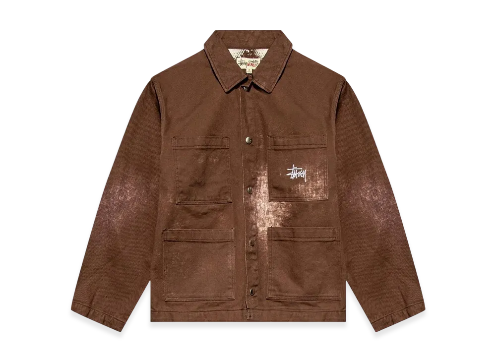Stussy Spotted Bleached Chore Jacket "Brown"