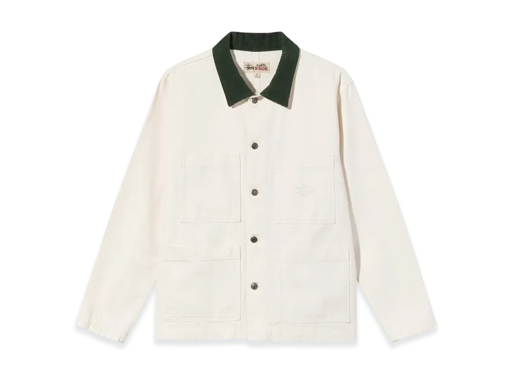 Stussy Corduroy Collar Canvas Chore Jacket "Bone"