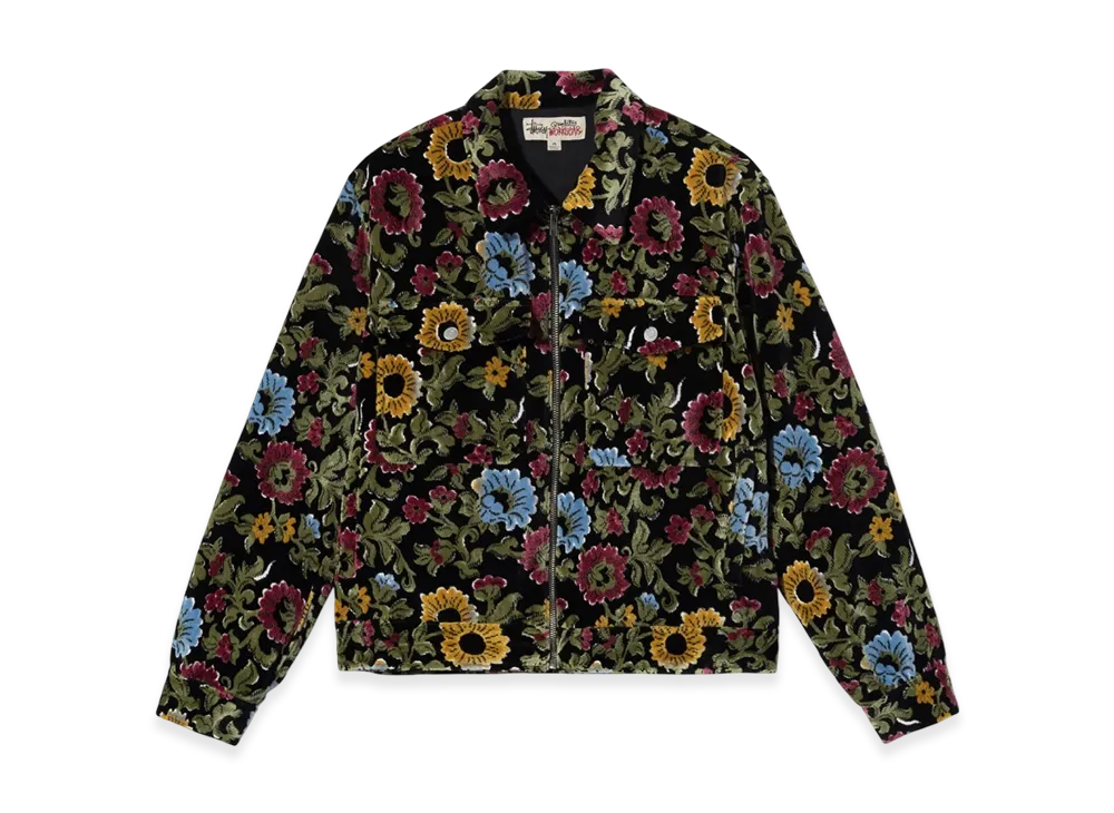 Stussy Floral Jacquard Garage Jacket "Black"
