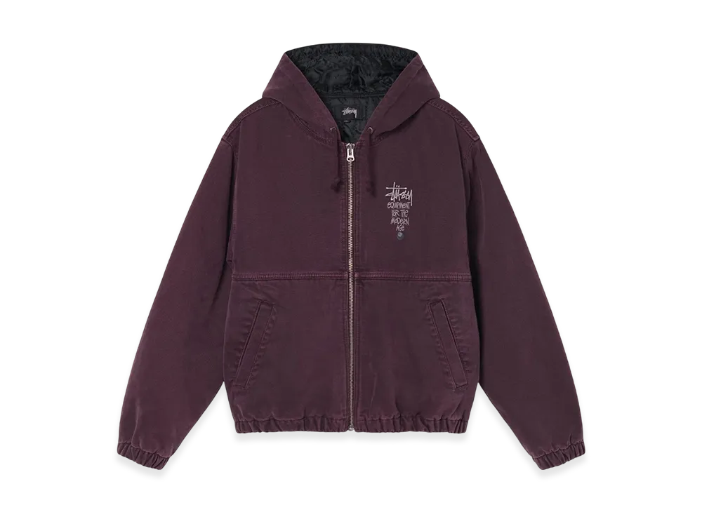 ステューシー キャンバス インサレーテッド ワークジャケット "パープル"