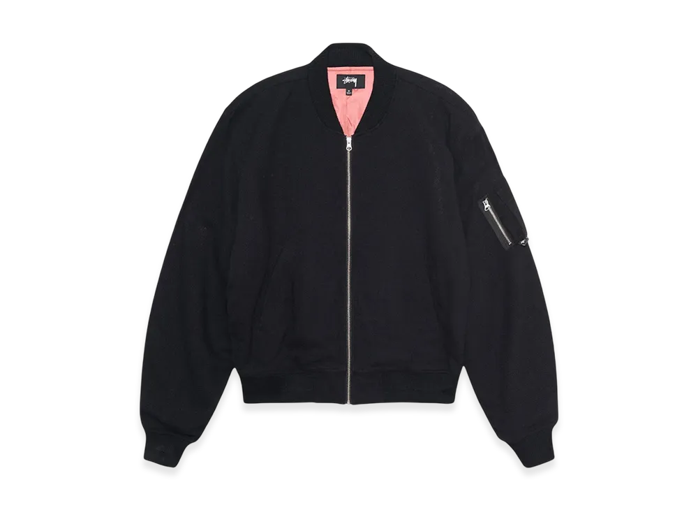 Stussy Linen Beach Bomber "BLACK"