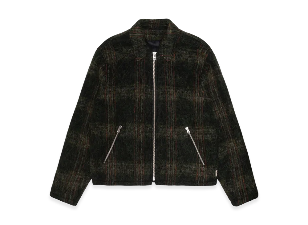 Stussy Mohair Club Jacket "Olive Plaid"