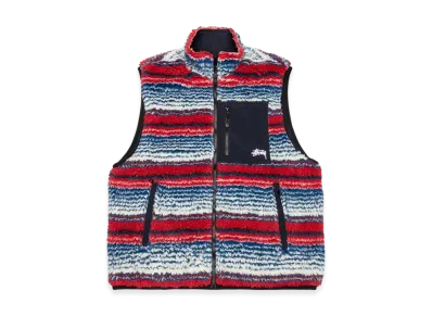Stussy Striped Sherpa Vest "Multi"