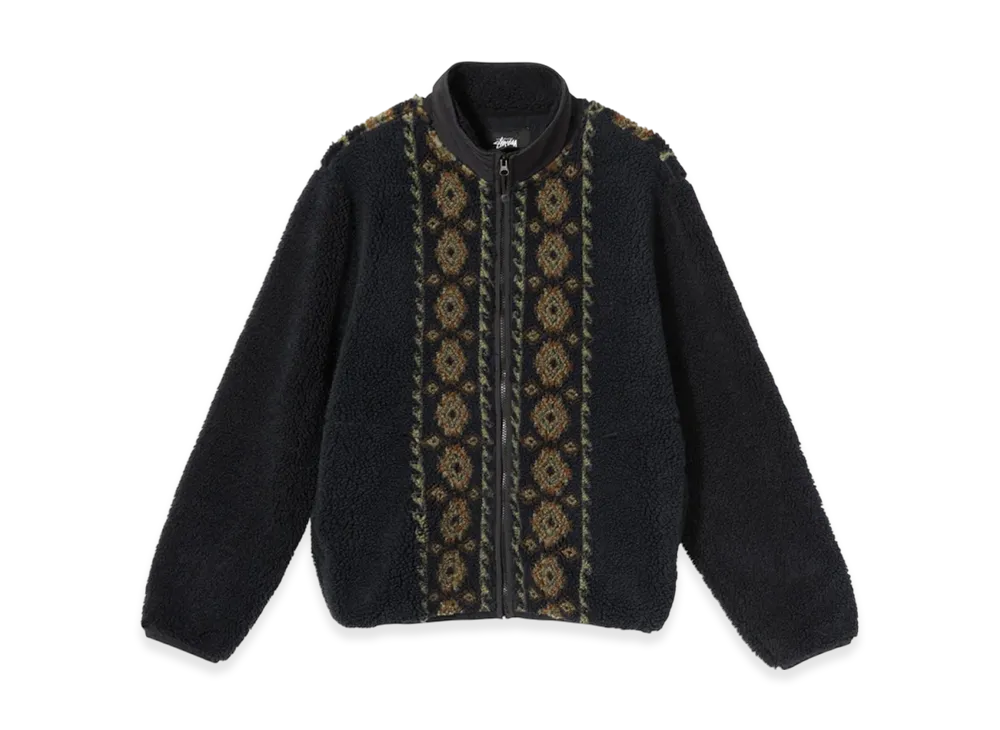 Stussy Lima Jacquard Sherpa Jacket "Black"