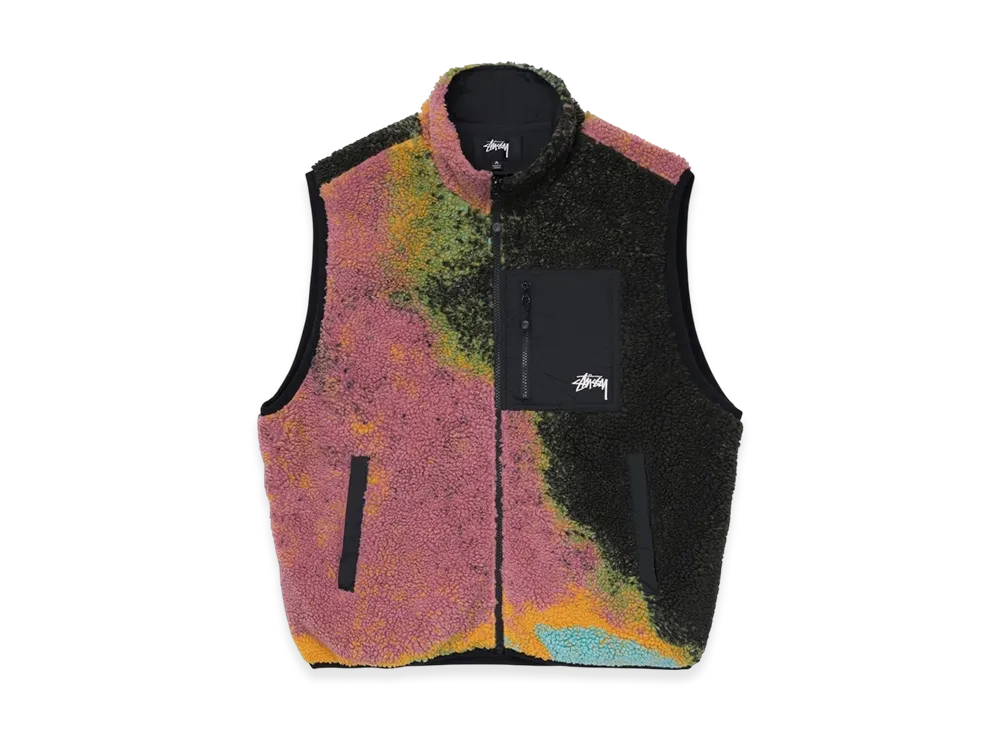 Stussy Sherpa Vest Berry "Jacquard Dye"