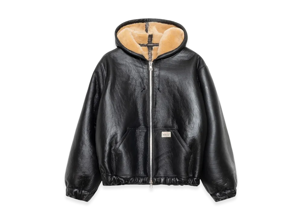 Stussy x Our Legacy Work Shop Reversible Shearling Zip Hoodie "Cappuccino"