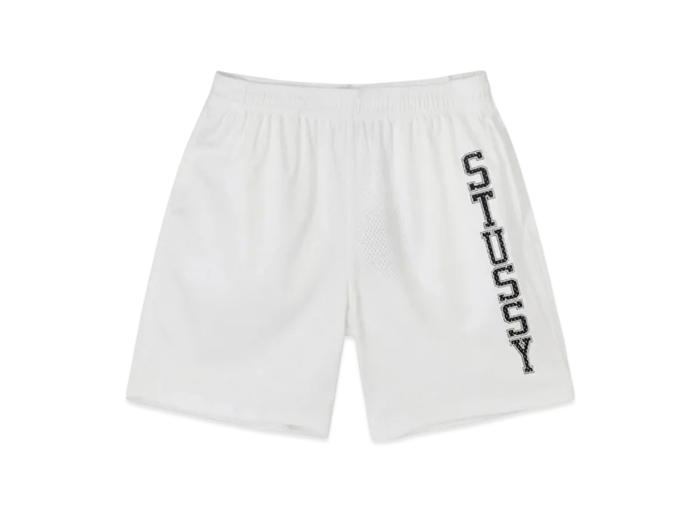 Stussy Collegiate Mesh Shorts "White"