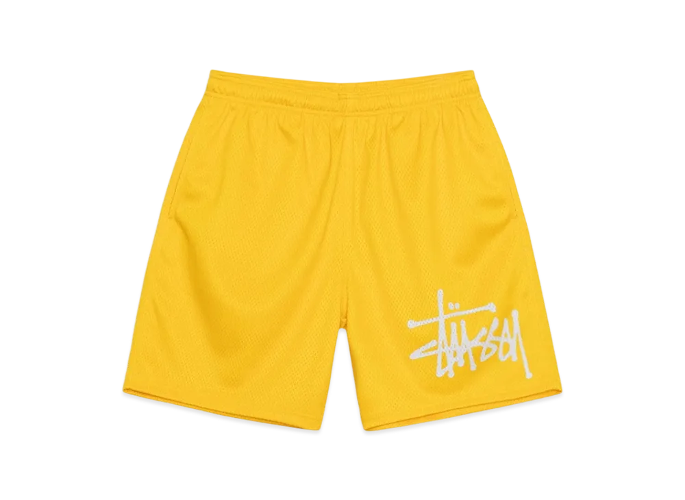 Stussy Big Basic Mesh Shorts "Sulphur"