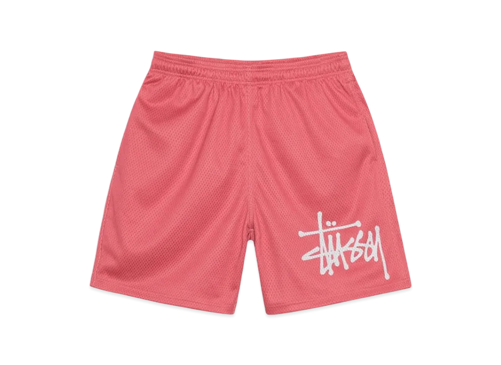 Stussy Big Basic Mesh Shorts "Rose"