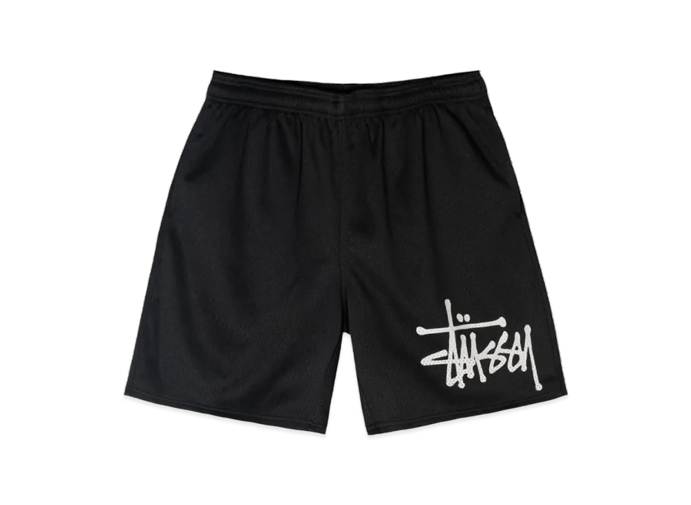 Stussy Big Basic Mesh Shorts Black White "Black/White"