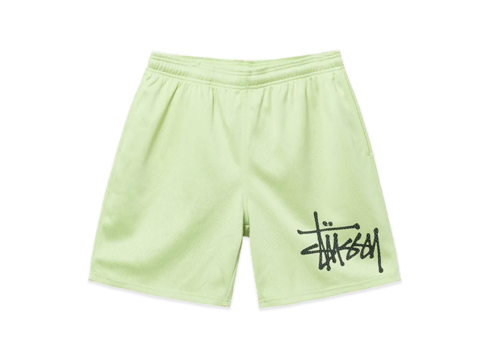 Stussy Big Basic Mesh Shorts "Light Lime"