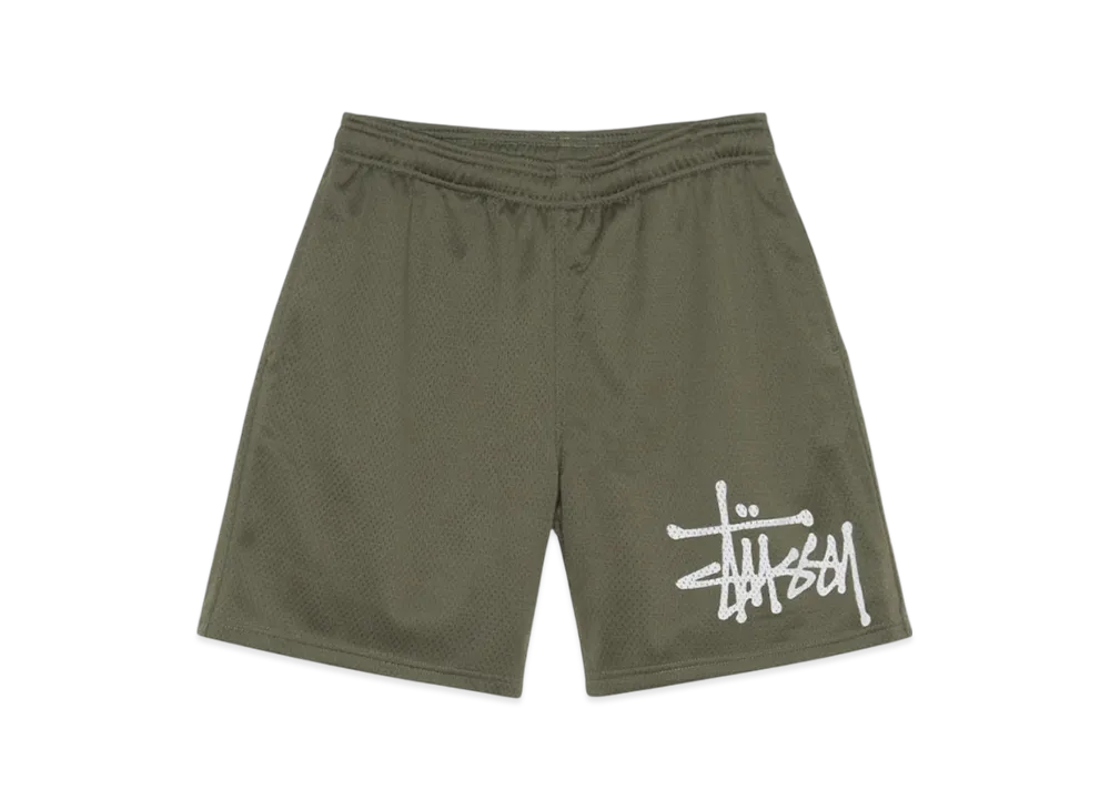 Stussy Big Basic Mesh Shorts "Olive"