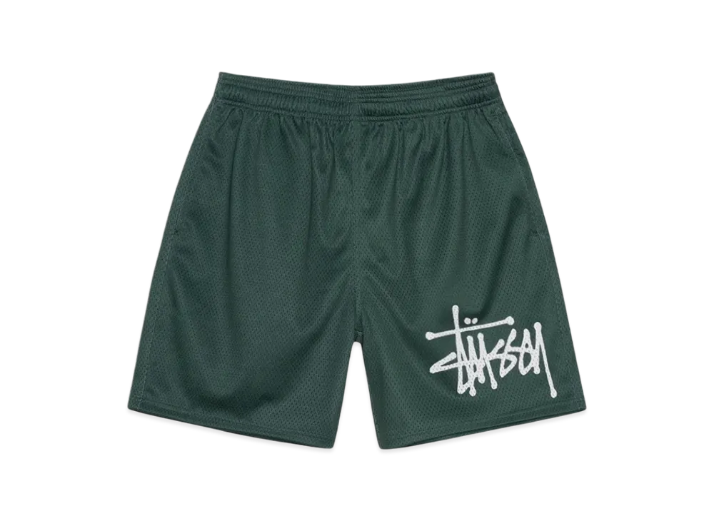 Stussy Big Basic Mesh Shorts "Spruce"