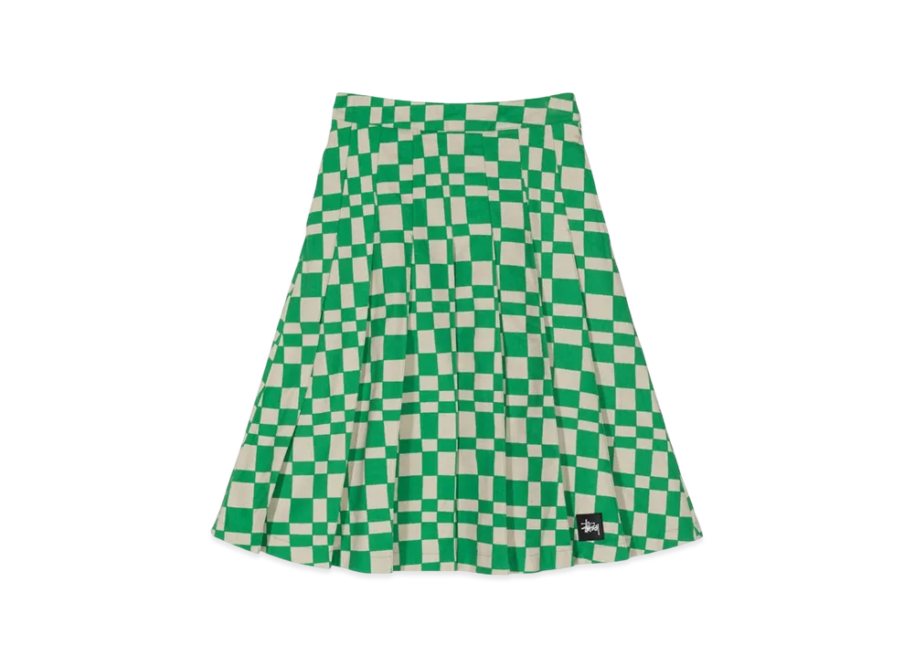 Stussy Sabi Checker Pleated Skirt "Green"
