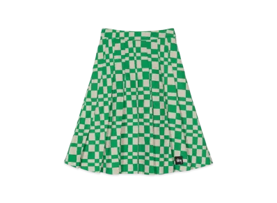 Stussy Sabi Checker Pleated Skirt "Green"